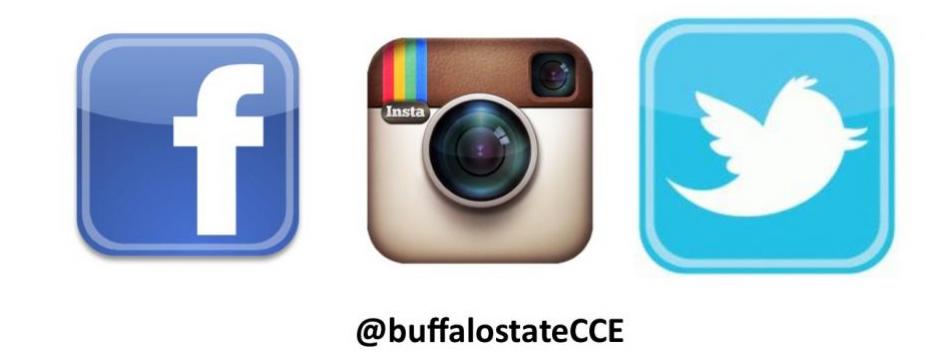 civic and community engagement office can be contacted on Facebook, Instagram and Twitter @buffalostateCCE 